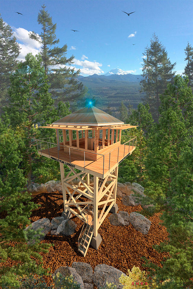A lookout tower, similar to the one shown here, could be in pace for August hikers on Mount Peak. Courtesy image