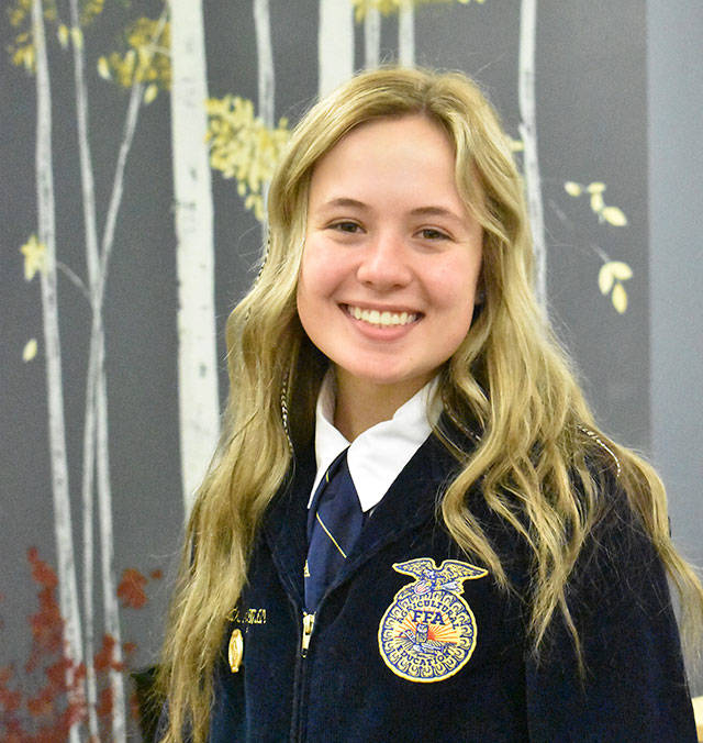 Alyxandra Bozeman, a senior at White River High, will serve as state FFA president for the next year. Photo by Kevin Hanson