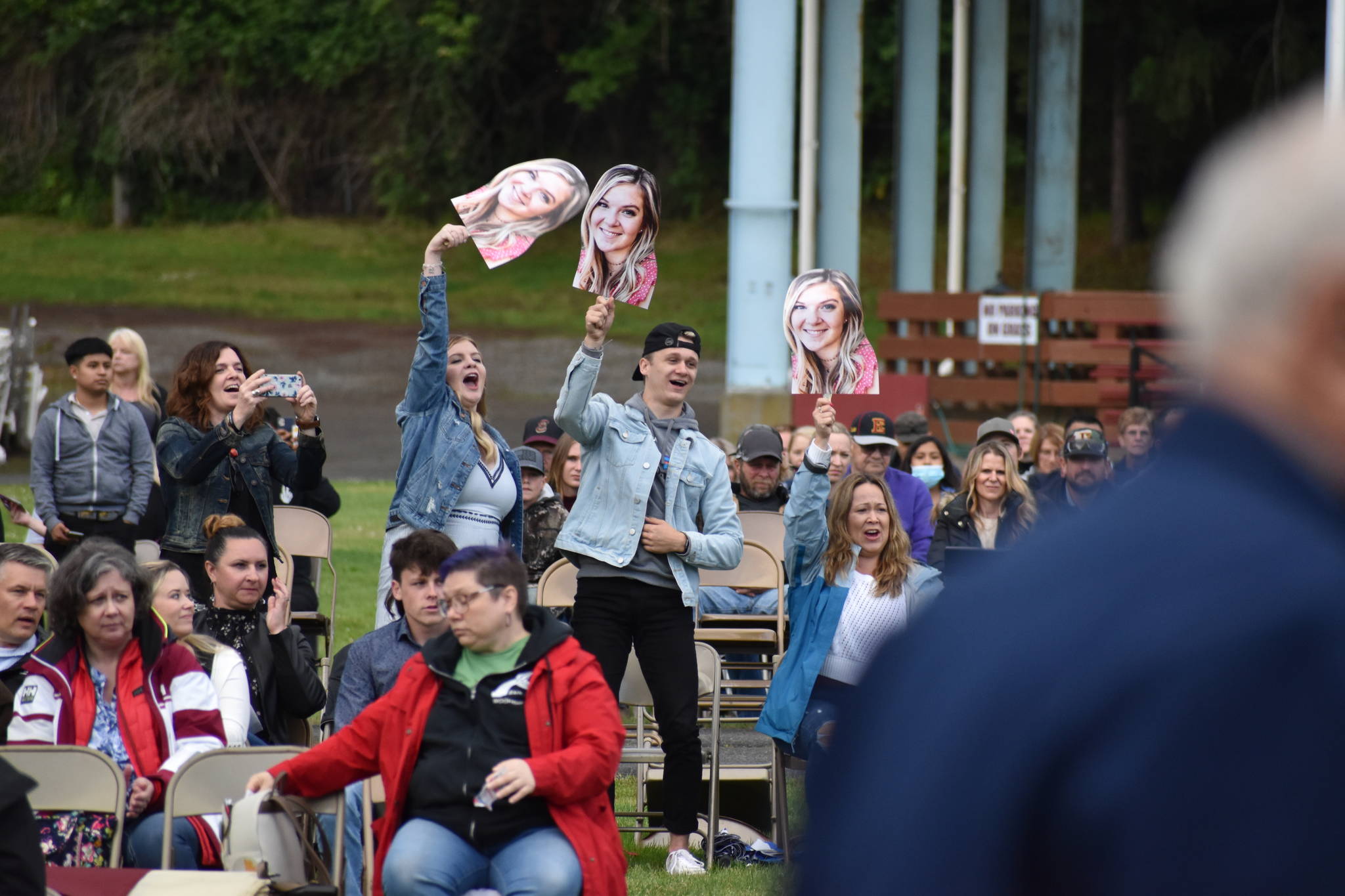 Photo by Alex Bruell 
Family and friends turned out in droves to cheer for graduating Enumclaw High School seniors.