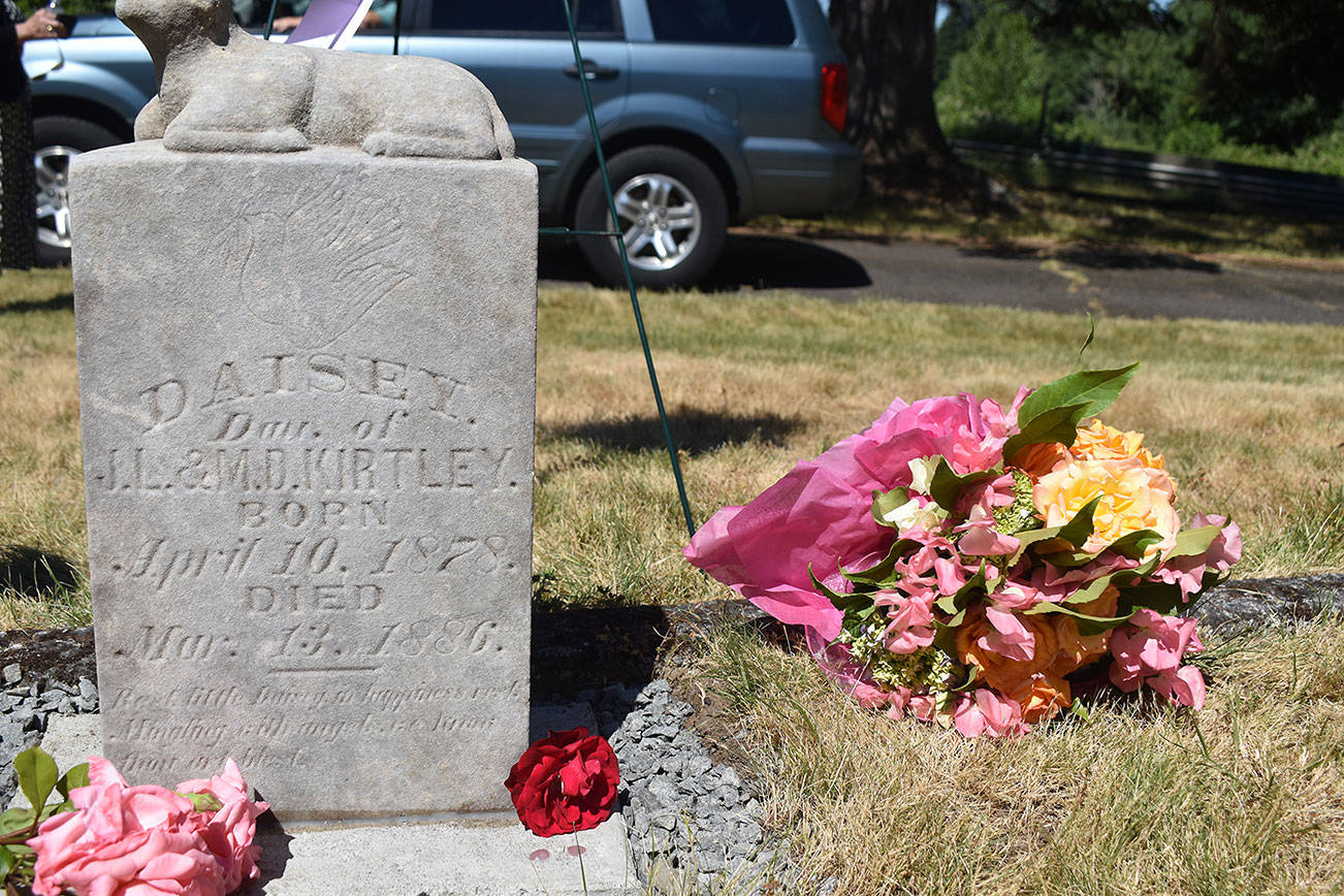Photo by Alex Bruell
Daisey Kirtley’s grave was officially reunited June 26 with her family gravesite at the Buckley Cemetery.