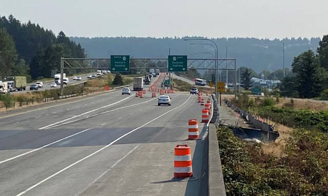 Northbound SR 167 at the eastbound SR 410 exit in Sumner. (Image via the Washington State Department of Transportation.)