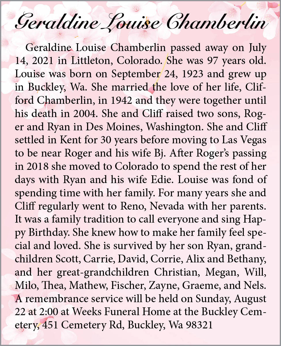 Geraldine Louise Chamberlin