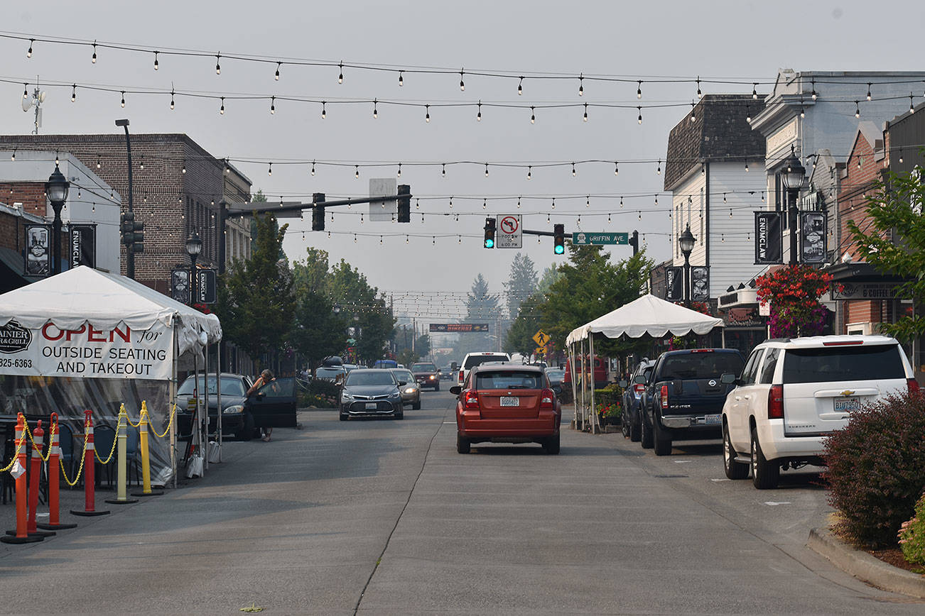 Smoky haze fills Cole Street the morning of Friday, Aug. 13. Photo by Alex Bruell.