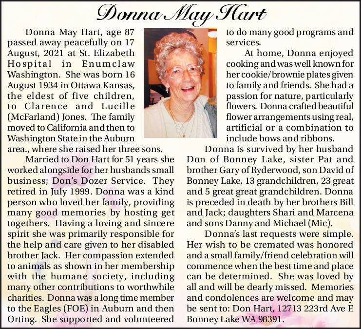 Donna May Hart | Obituary