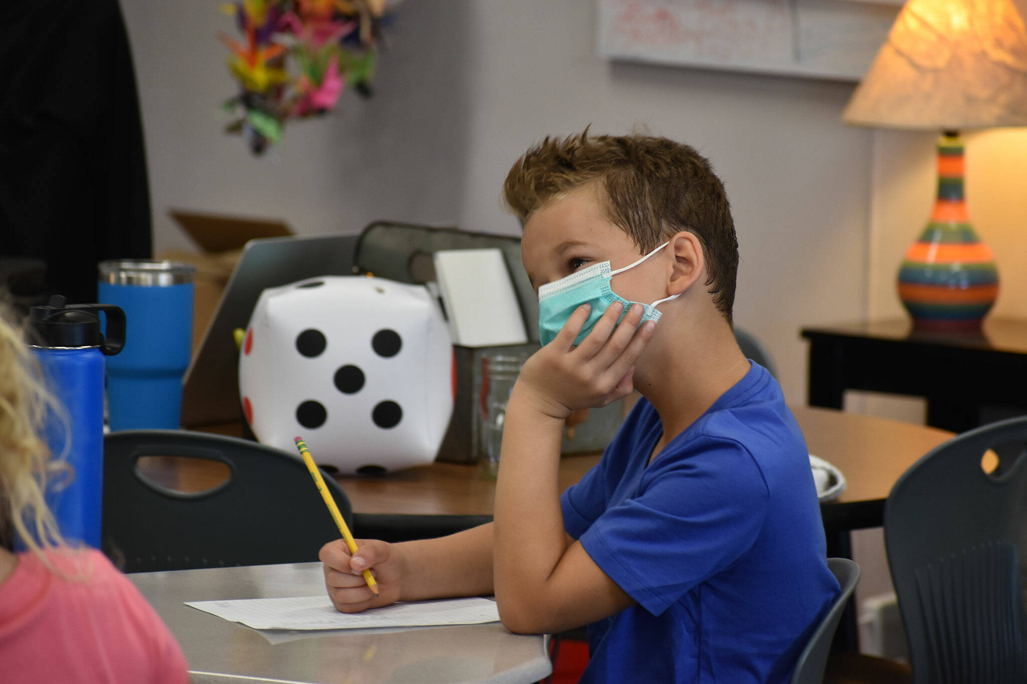 A student in Jody Emerson’s third grade class at Southwood Elementary listens in. Photo by Alex Bruell