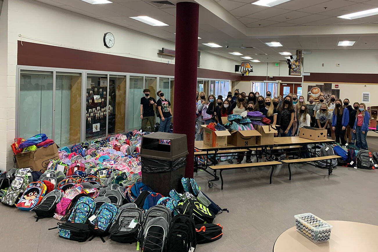 This photo, provided by Julie Reece-DeMarco, shows the final product of the student backpack-packing effort.