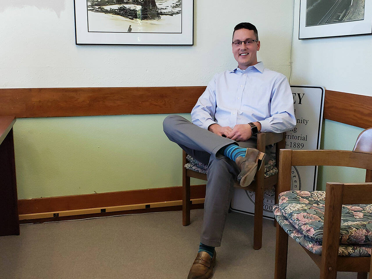 Photo by Ray Miller-Still 
Paul Weed, Buckleys new City Administrator, is a White River High School Class of 2002 graduate.