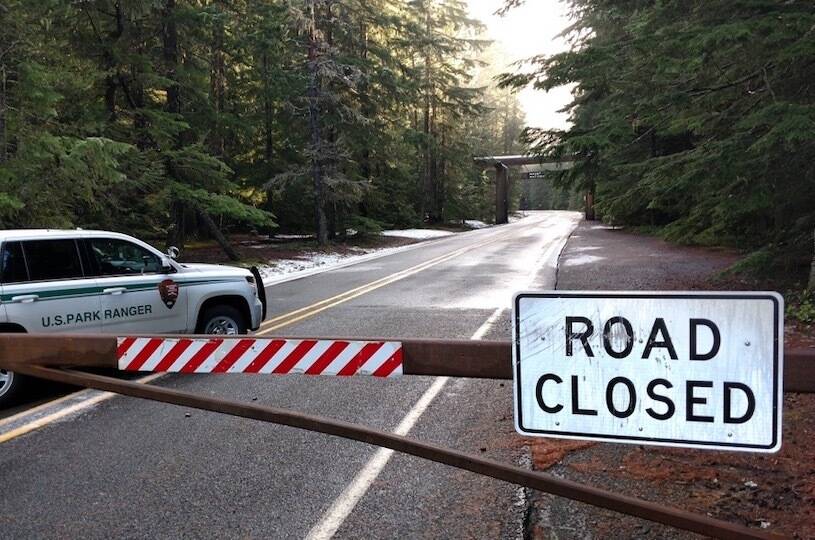 This photo, shared by the National Park Service, shows the north boundary gate along SR 410 which is close to the intersection with Crystal Mountain Boulevard.