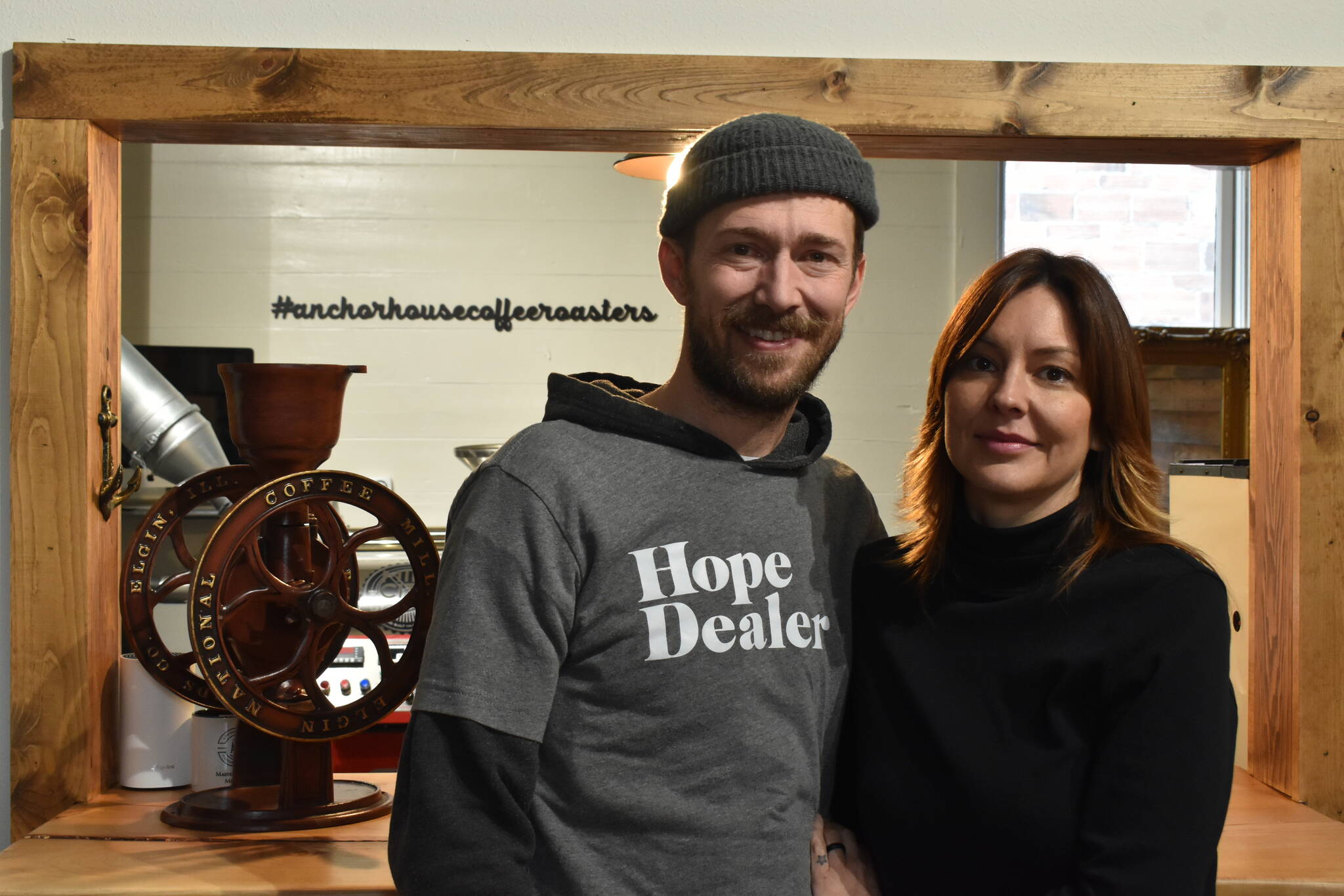 Luke and Tanya Wilbanks are the owners of Anchor House Coffee Roasters, a cafe that opened recently in the heart of Buckley’s downtown.