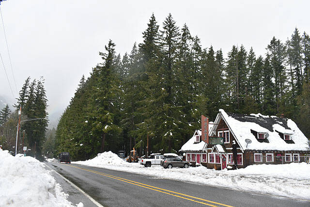Greenwater was filled with snow and slush on Friday, Jan. 7, and the community had reportedly been without power for five days. Photo by Alex Bruell
