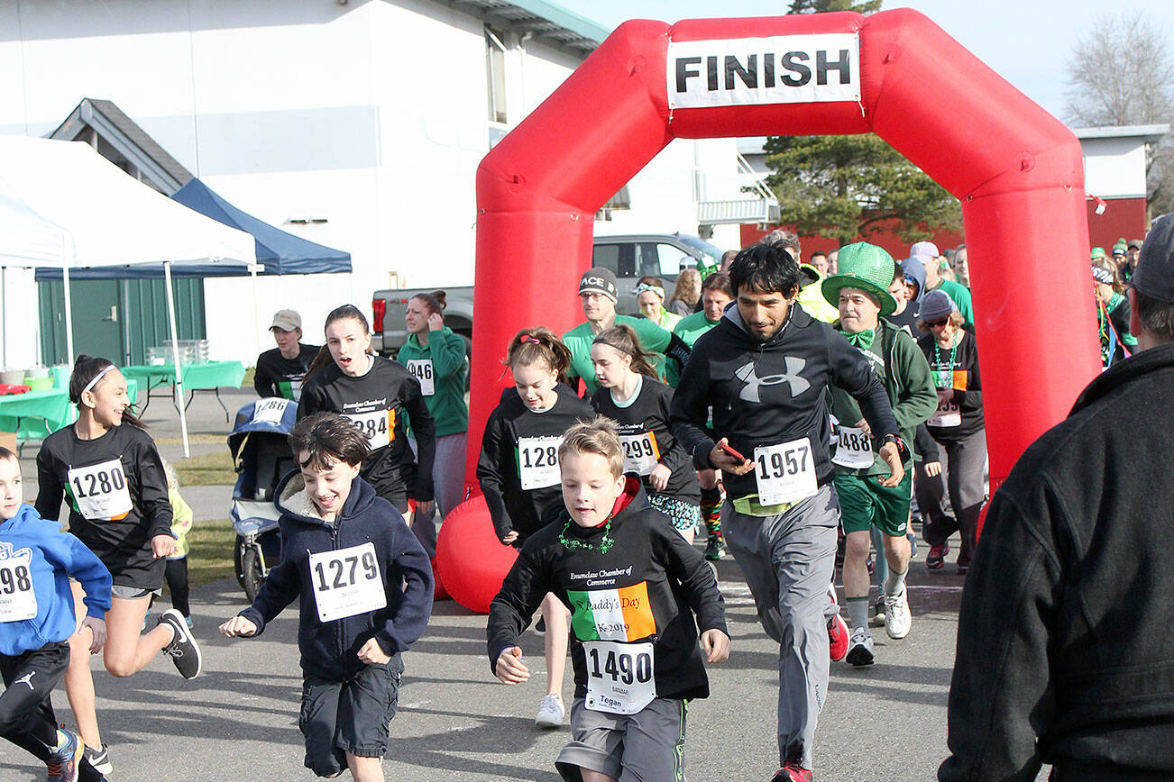 The Enumclaw Chamber’s annual St. Paddy’s 5K race is March 19 — make sure you wear green! Pictured is the 2019 event, which was the last time the Chamber organized the in-person race. Photo by Ray Miller-Still