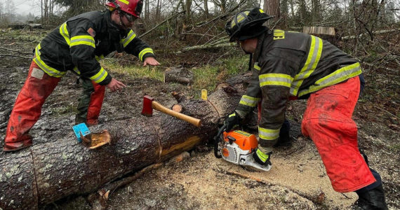 Enumclaw firefighters received chainsaw training with other South King Count department earlier this year. Photo courtesy Enumclaw Fire Department