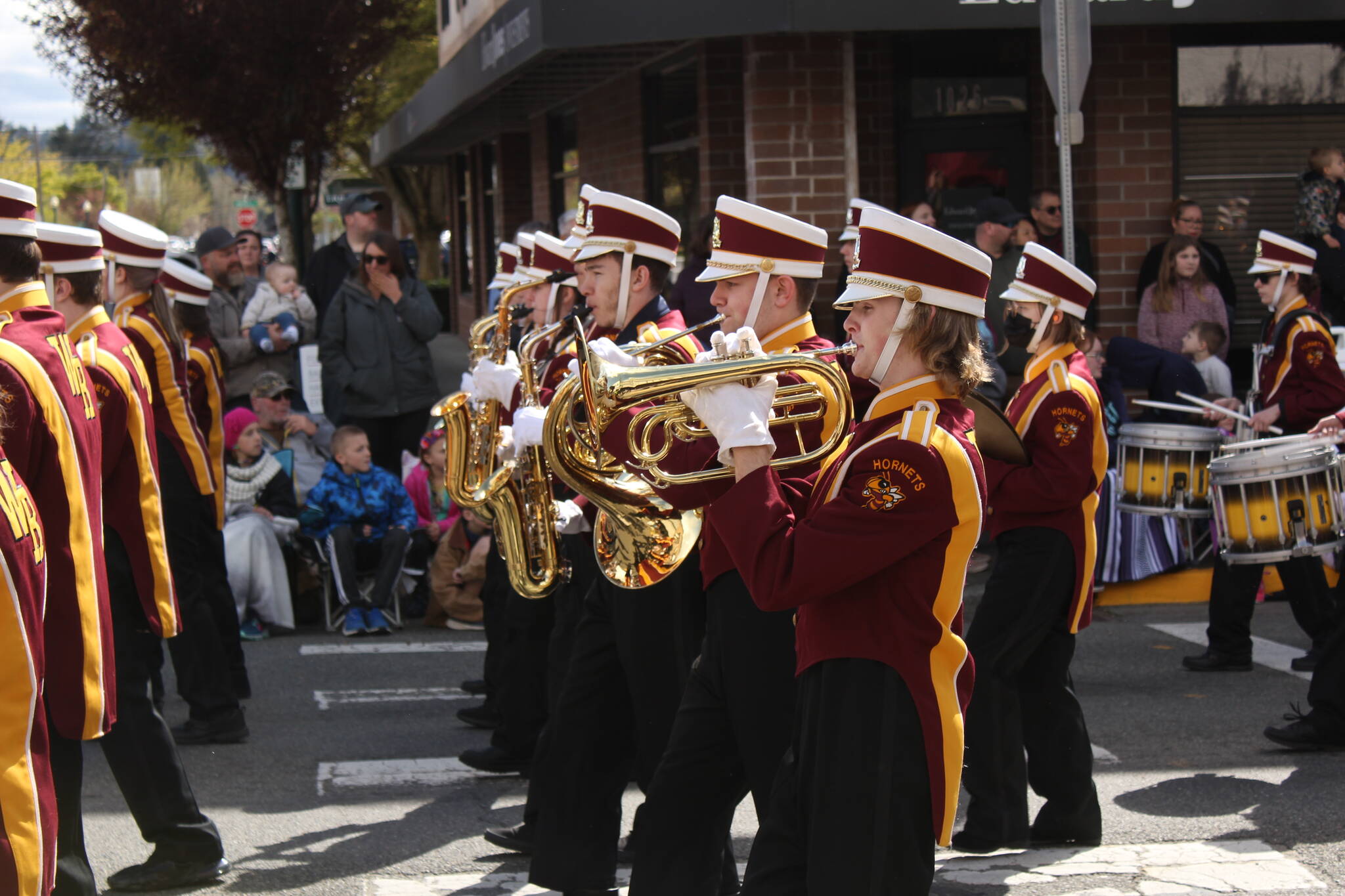 The White River Hornets perform during the Parade’s stretch through Sumner. Photo by Ray-Miller Still