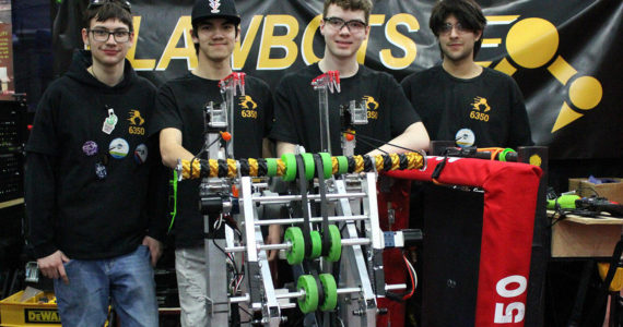 This year's ClawBots team is made up of Kolton Tidwell, Camrin Youn, Macoy Storem, and Josh Hughes, who were able to make it to the Cheney districts competition, as well as Nathaniel Racey, Tristan Ashton, Kane Thorson, who are not pictured. Courtesy photo