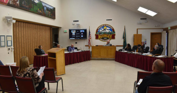 The Buckley City Council meets on May 24, 2022 at the city senior center. File photo by Alex Bruell.