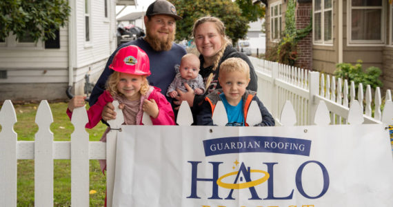 The Lenihan family - 2021 recipients of a new roof provided by the Guardian HALO project.