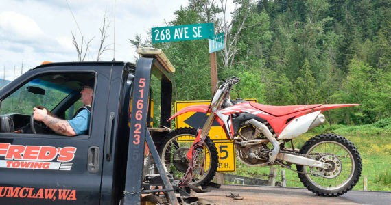 A 19 year-old was recently arrested after causing four Enumclaw School District schools to go on modified lockdown. His bike has been impounded. Photo by Alex Bruell