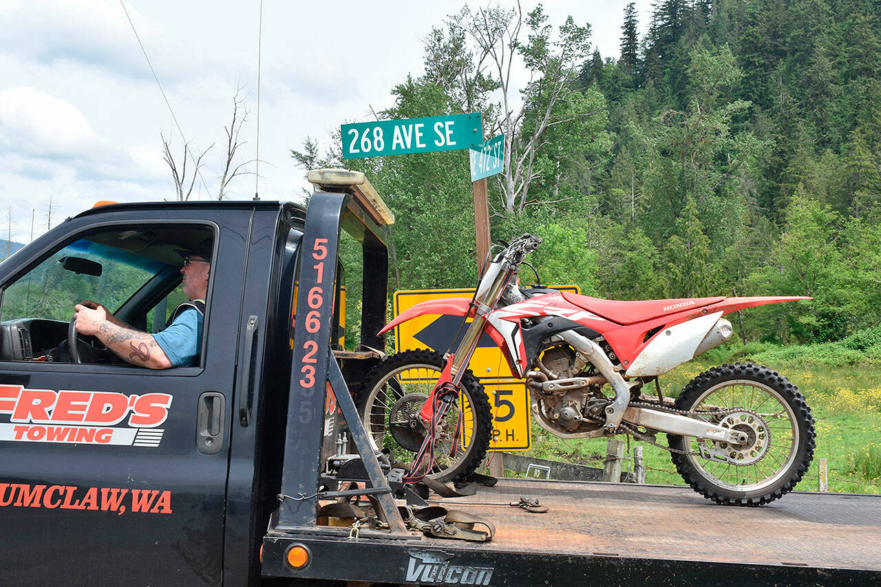 A 19 year-old was recently arrested after causing four Enumclaw School District schools to go on modified lockdown. His bike has been impounded. Photo by Alex Bruell