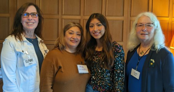 Courtesy photo 
Enumclaw PEO chapter President Elaine Parks; Diana’s mother, Ana; Diana; and Linda Fisher, Scholarship Chair.