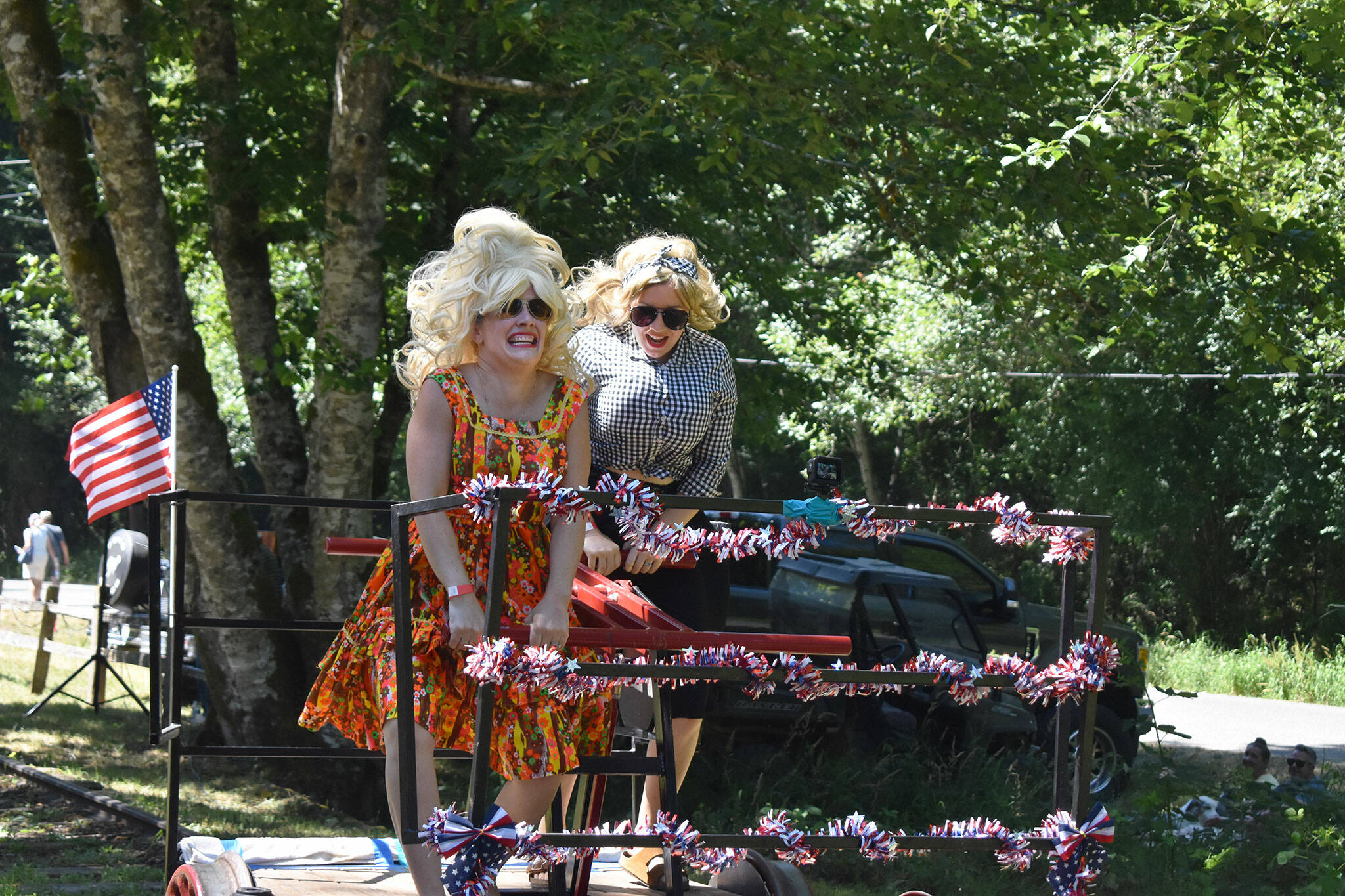 Racing in costume is a tradition for many at the handcar races. Photo by Alex Bruell