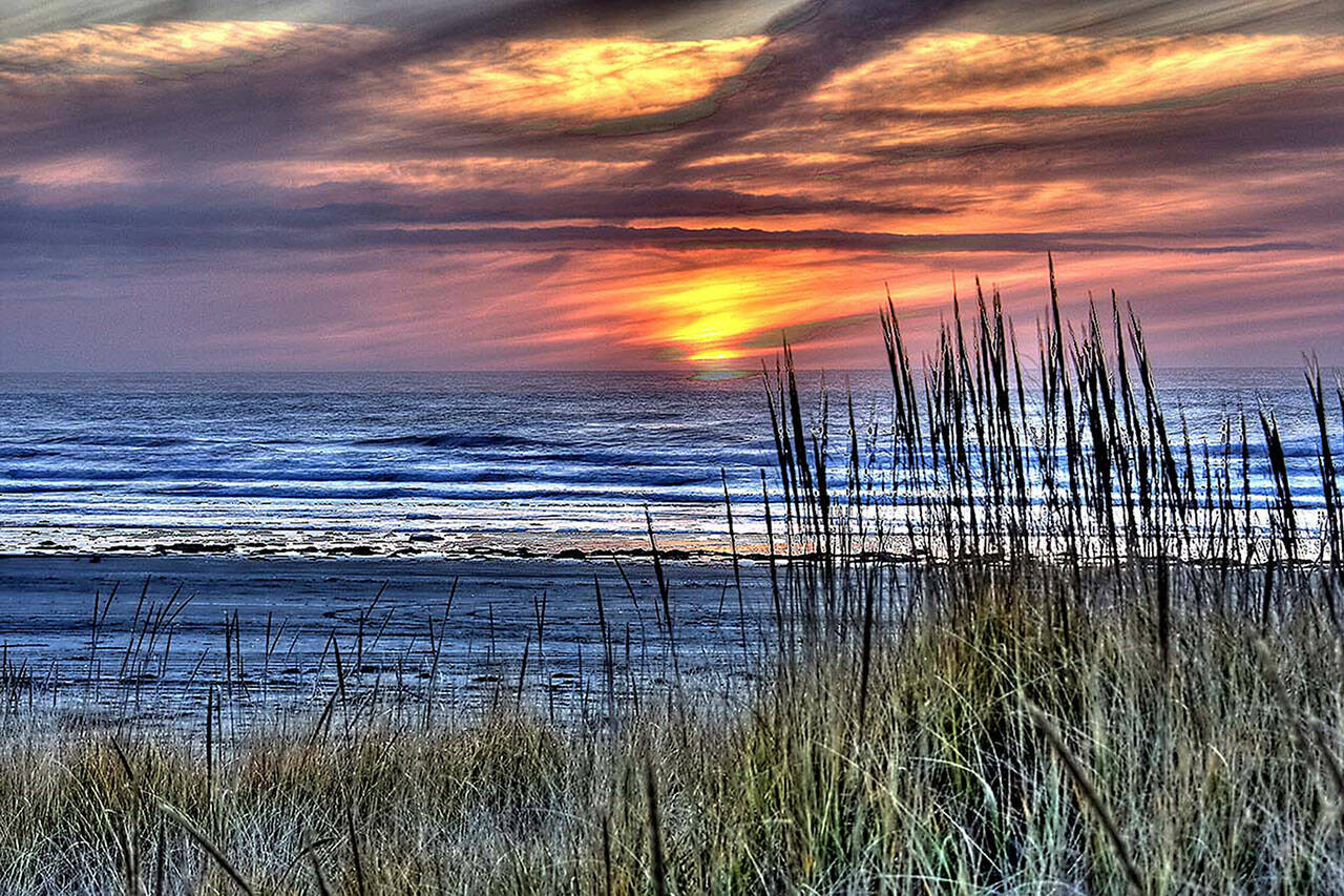 Sunset at Grayland Beach State Park. Photo by Michael & Sherry Martin