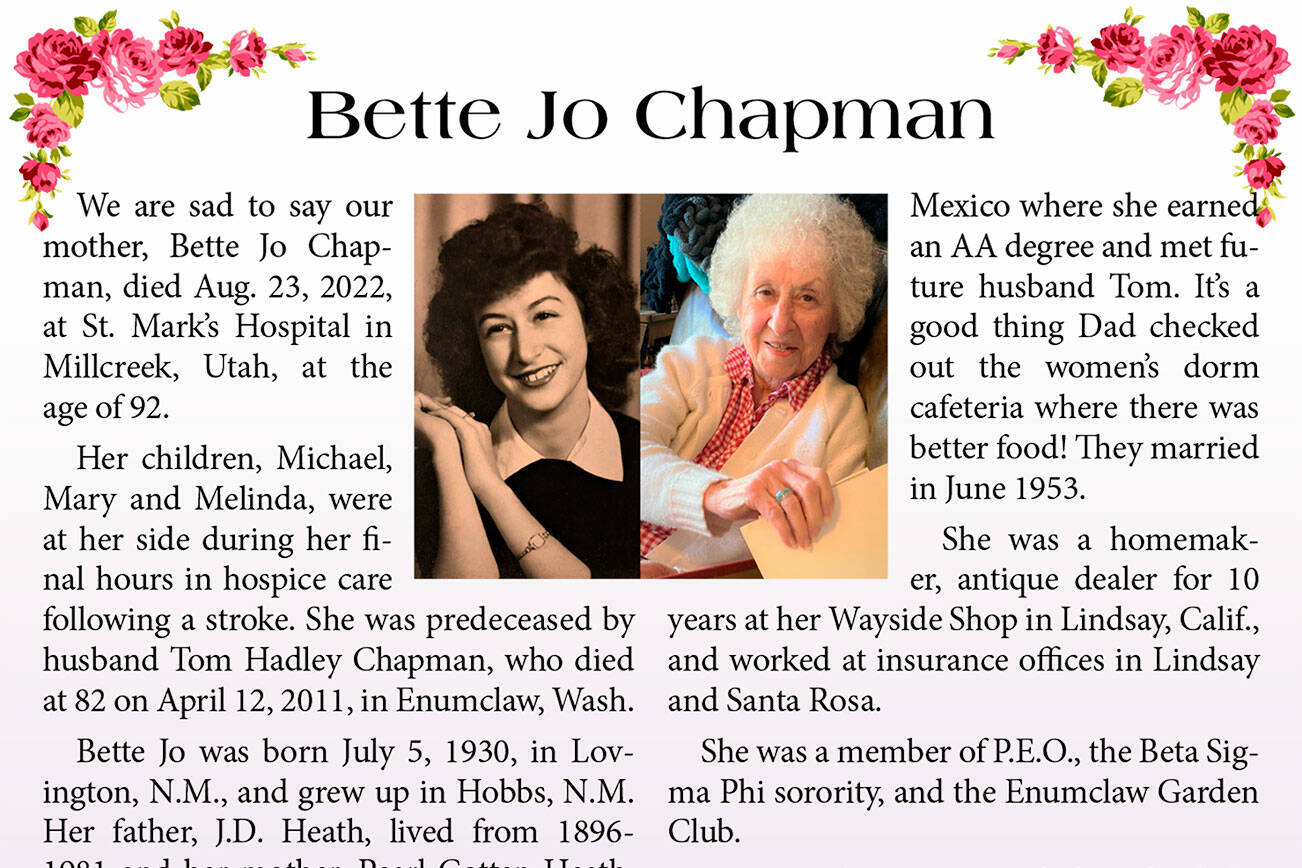 Bette Chapman  Courier-Herald
