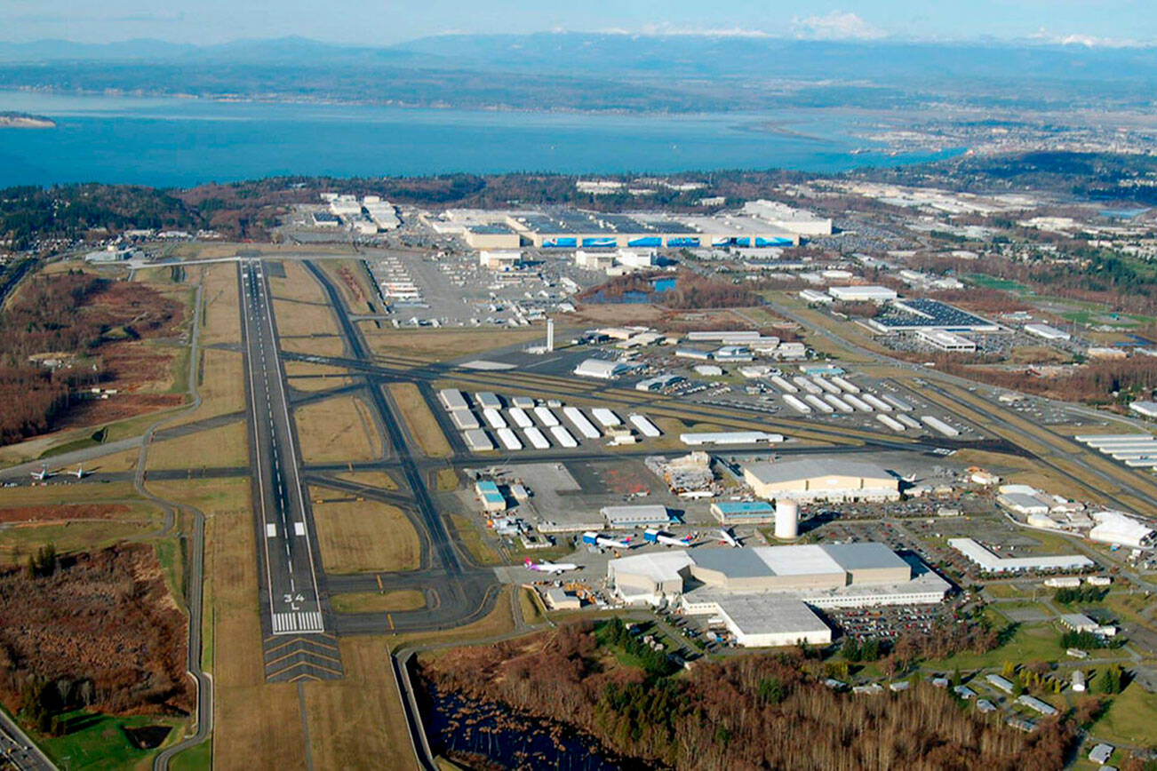 Paine Field in Everett may be expanded as Sea-Tac is nearing capacity; another brand-new airport could be built in Graham, Roy, or Thurston County to also add airport capacity. Photo courtesy Paine Field/Snohomish County