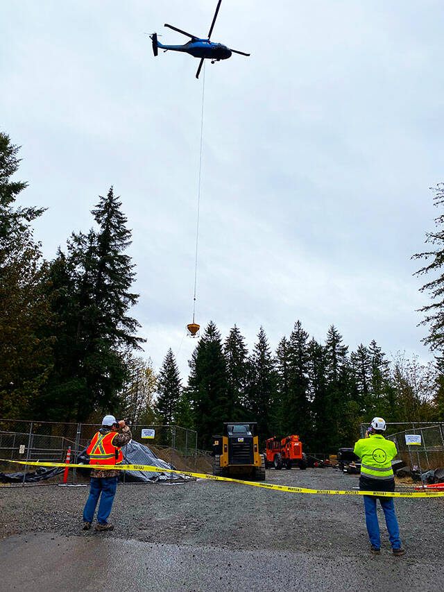 The bridge had to be flown into the park via helicopter. Photo courtesy King County