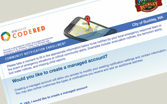 A screenshot of the sign-up page for Buckley Alert.