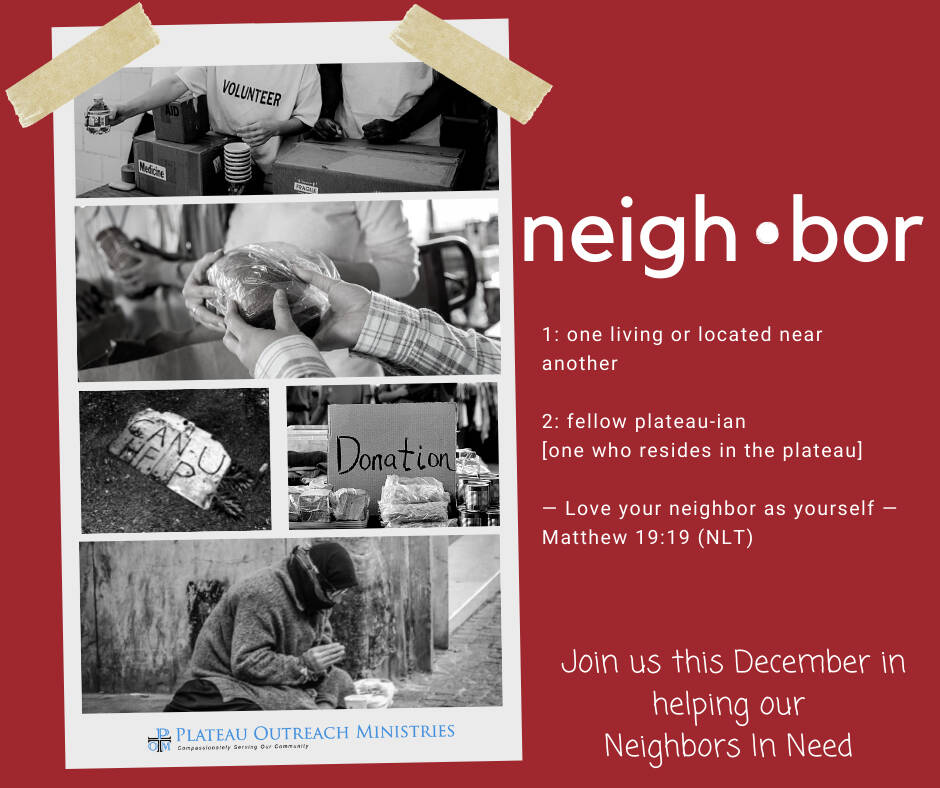 Plateau Outreach Ministries' Neighbors in Need program.