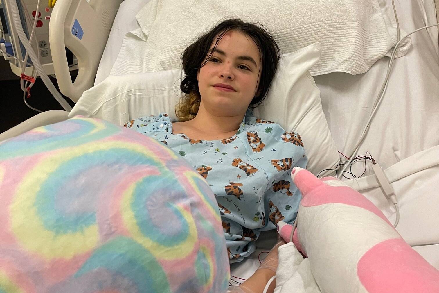 Vivan Pearlman, 12, suffered sudden cardiac arrest at Enumclaw Middle School last October. She underwent a nine hour surgery on her birthday. Contributed photo