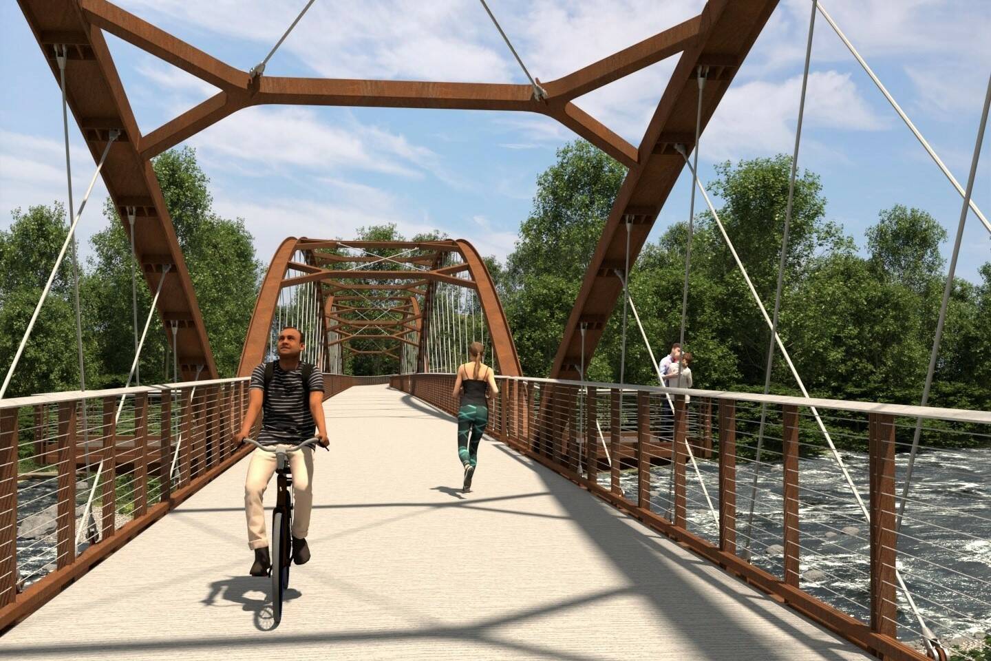 A rendering of what the Foothills Trail Bridge will look like when complete spring or summer 2024. Image courtesy King County