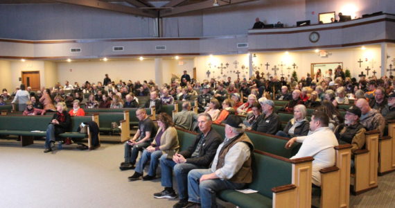 Hundreds of concerned citizens attended last week's meeting about Garden House, the Less Restrictive Alternative group home for Level 3 sex offenders being released from McNeil Island to Garden House, operating outside the city of Enumclaw. Photo by Ray Miller-Still