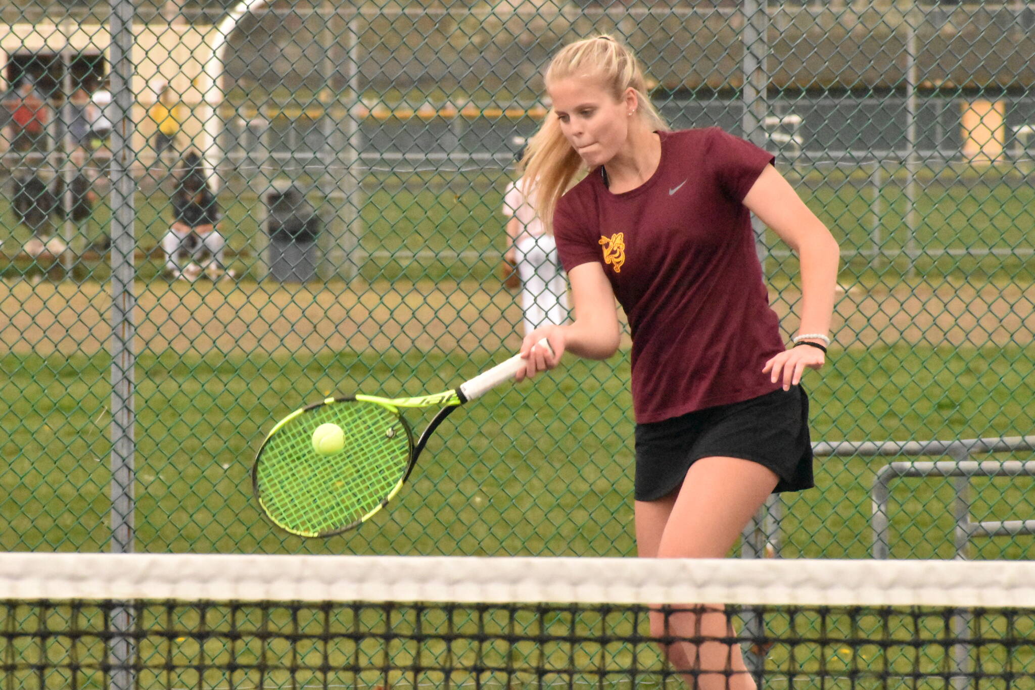 Enumclaw High’s tennis program is headed by senior Macy Furtwangler. Last spring, she took top honors as the SPSL 2A Most Valuable Player in singles. Photo by Kevin Hanson