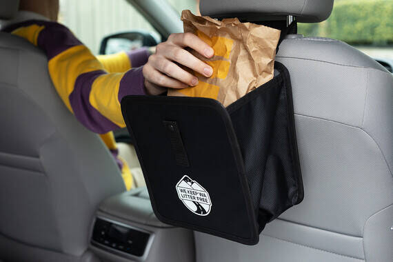 Want a free “We Keep Litter Free” litter bags for your car? The bags are being given away fat all Washington Fred Meyer stores while supplies last. Photo courtesy Washington Department of Ecology