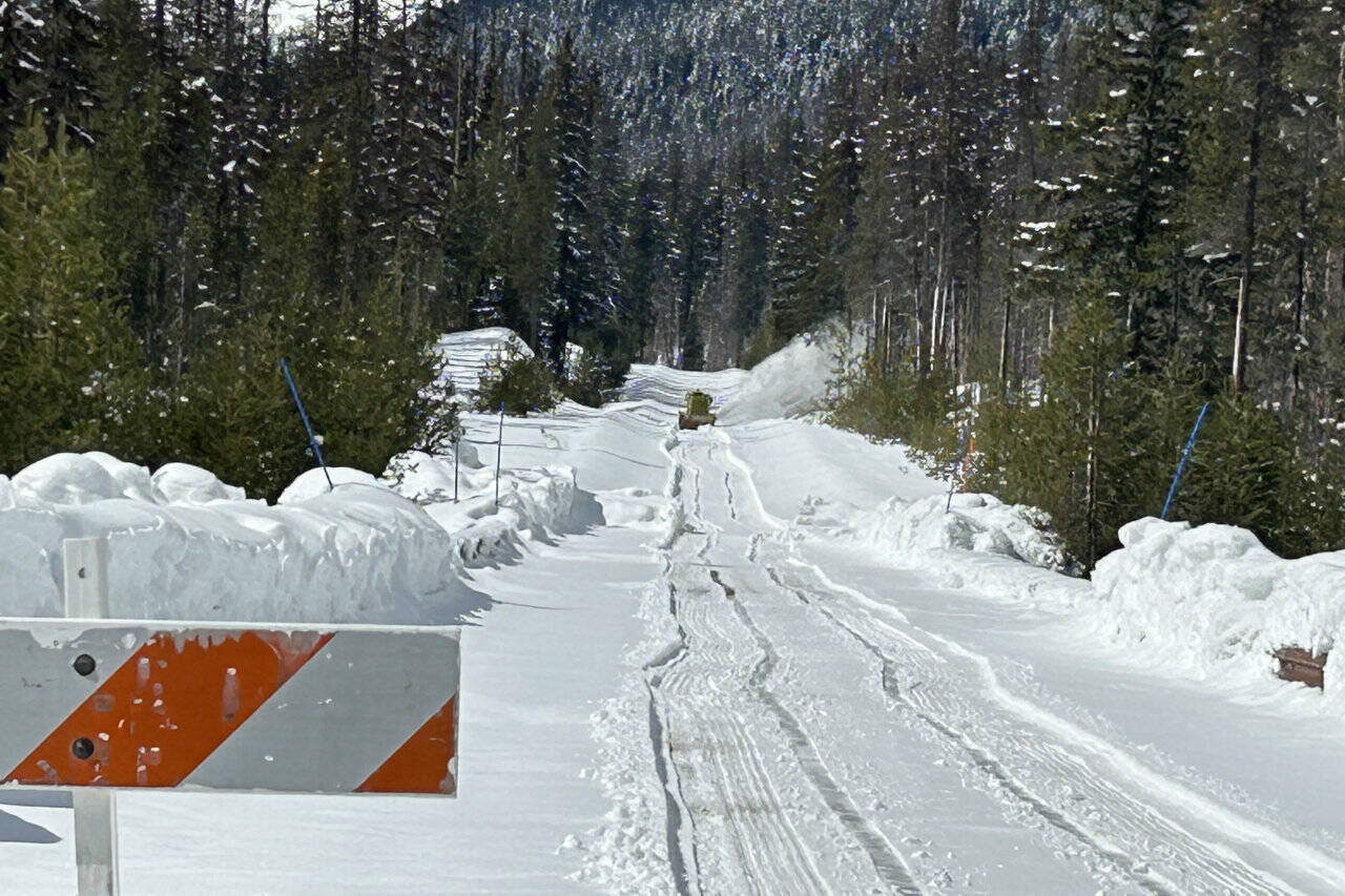 Crews are finishing up clearing the Chinook and Cayuse passes this week. Here’s what Chinook Pass looked like last April. Photo courtesy Washington State Department of Transportation
