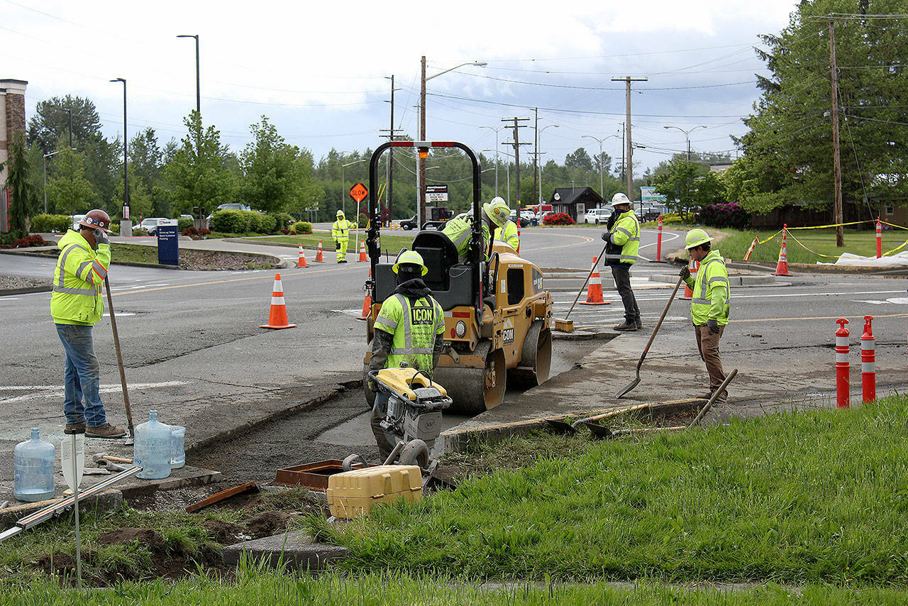 Road crews working on Cole Street back in 2020. File photo