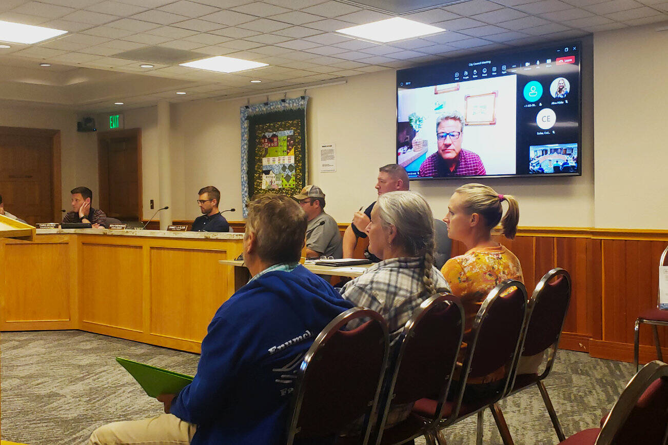 King County Council member Reagan Dunn virtually visited Enumclaw during the July 10 council meeting. Photo by Ray Miller-Still