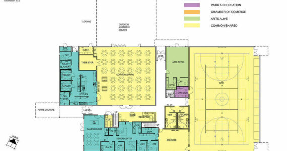 Preliminary floor plans for a possible community center in Enumclaw. These are plans from October 2022, so the final design could be different. Photo Courtesy of Cornerstone Architectual Design.