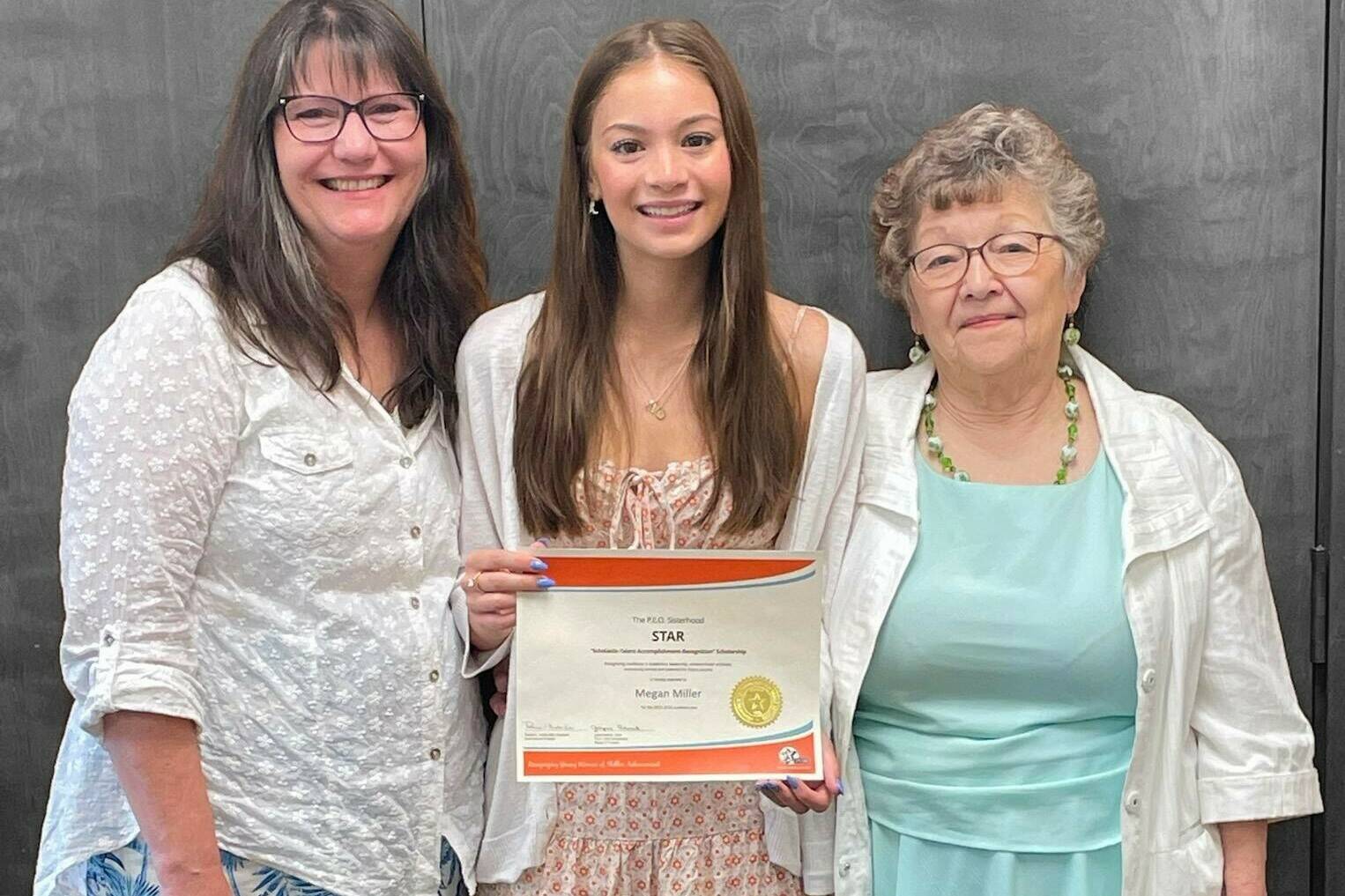 Left to right: Dawn Kinney Mille, daughter Megan, and grandmother Grace Kinney. Courtesy photo