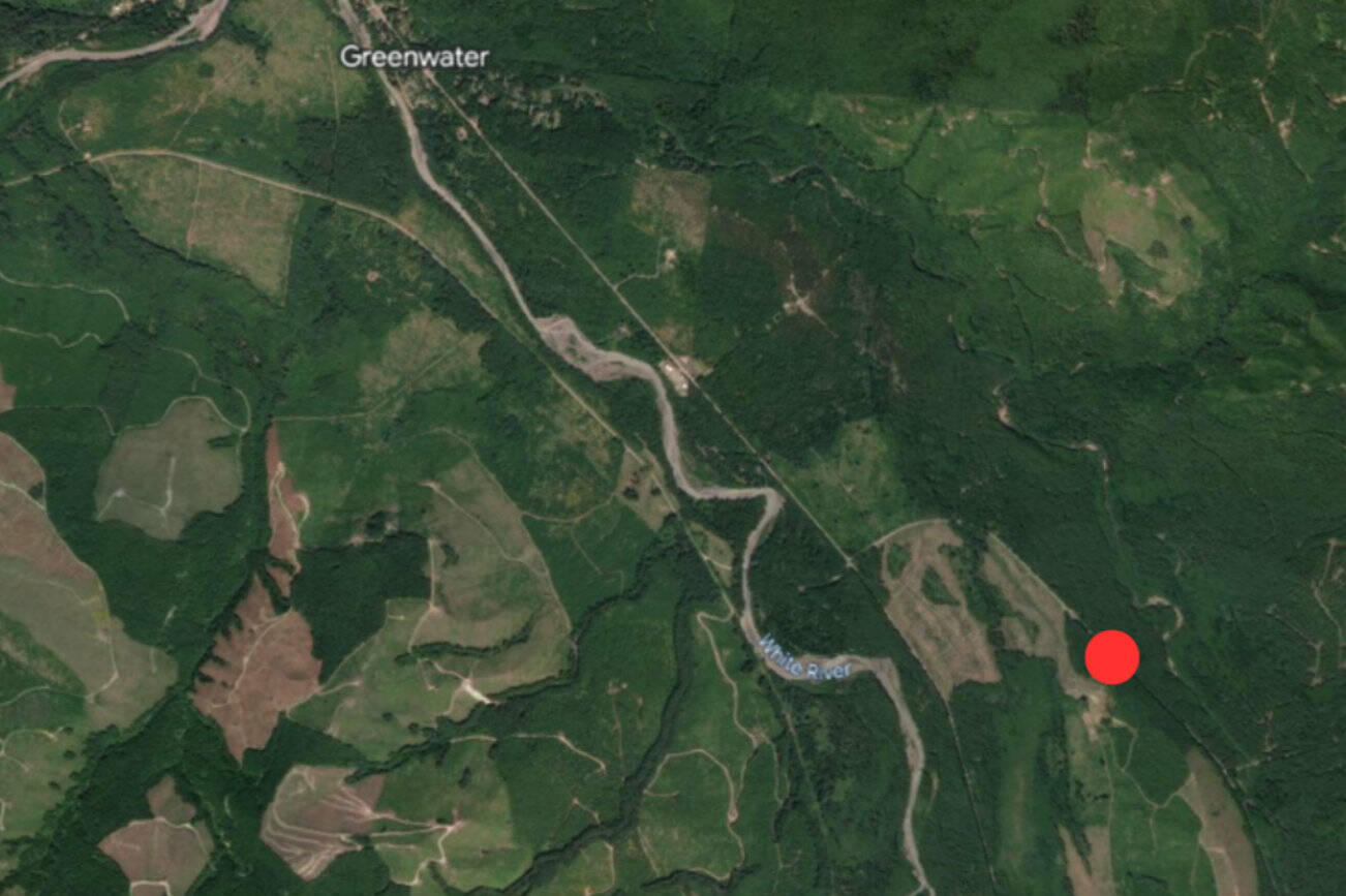 The fatal crash this morning occurred just a mile east of Greenwater. Image courtesy Pierce County Sheriffs Department