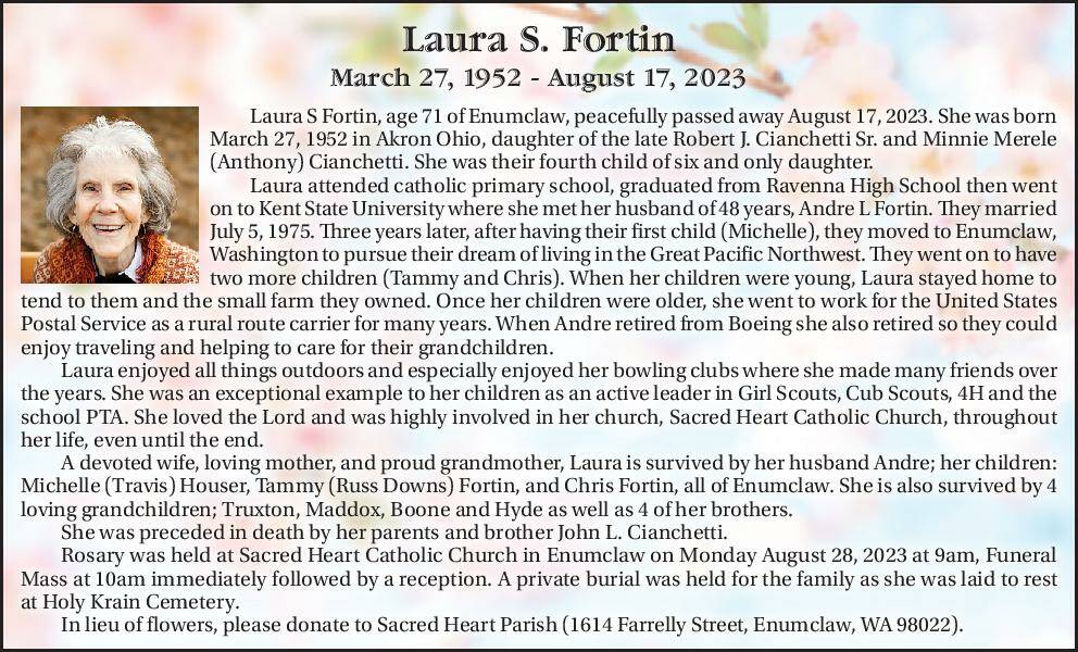 Laura S. Fortin | Obituary