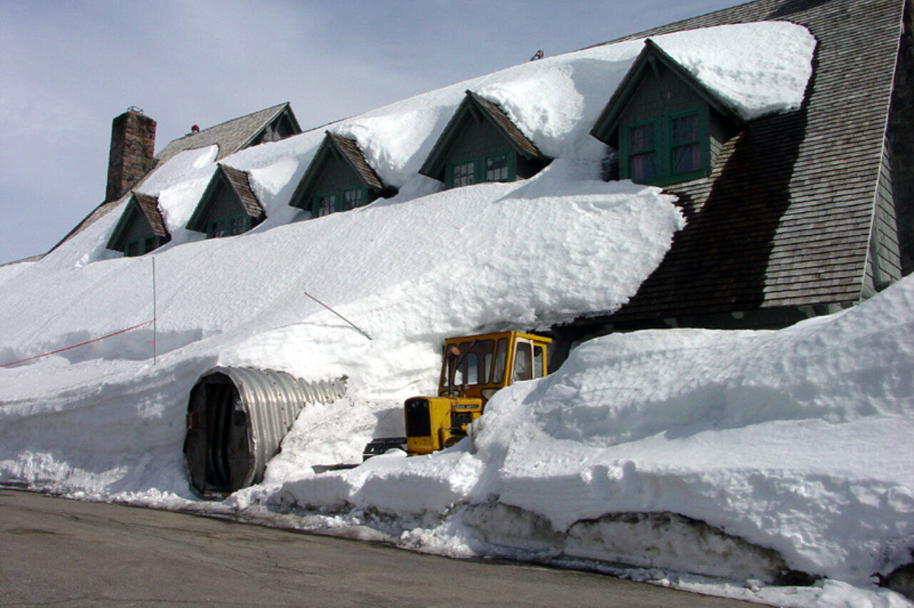 Paradise Inn in the winter. Photo by United States Geological Survey