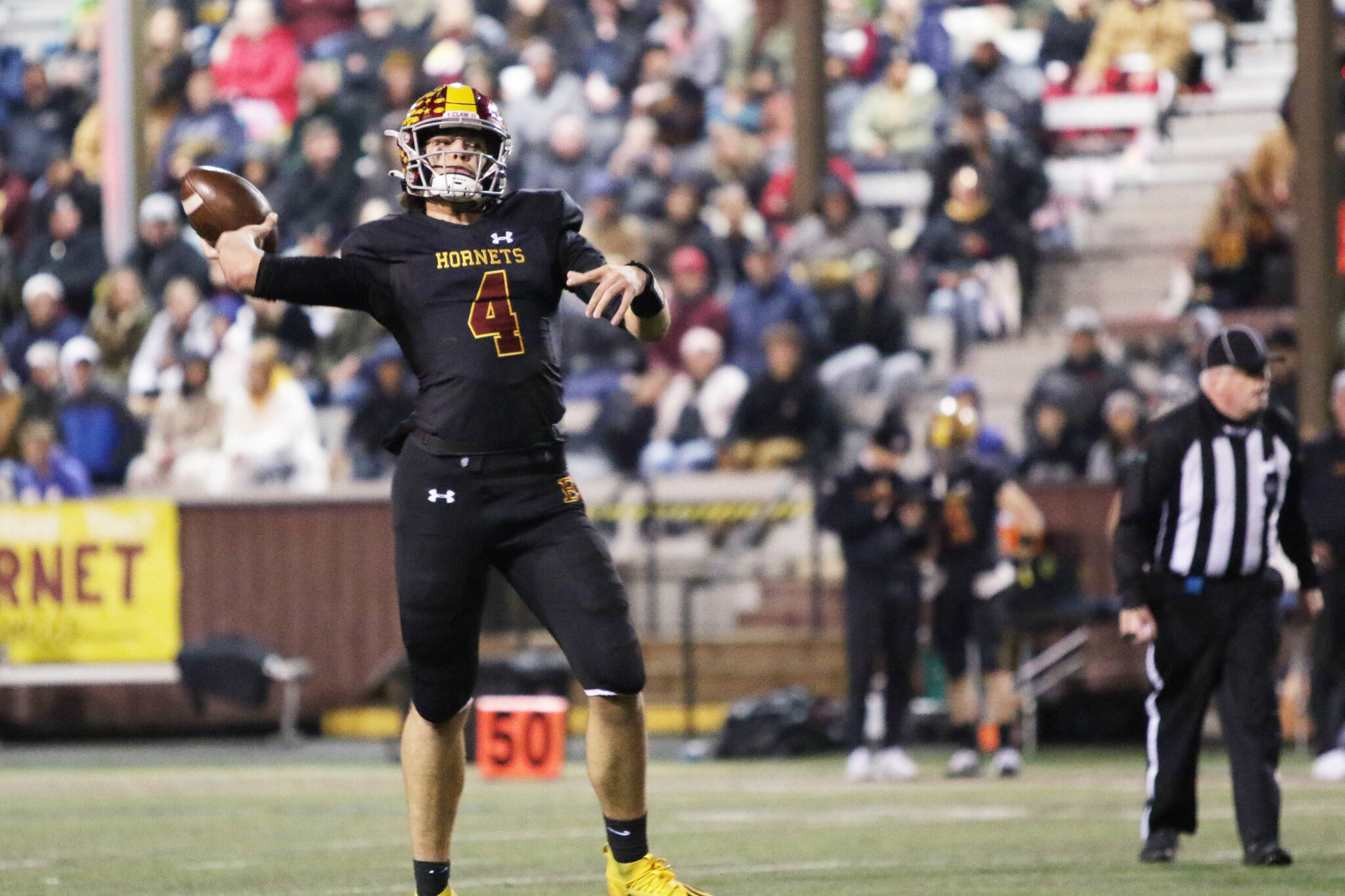 Photo by Todd Overdorf / sonscapeimages.com
EHS Hornet No. 4 Gunnar Trachte trying for a pass.