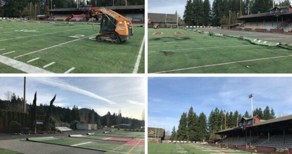 The school district has estimated replacing the turf on the football field will cost roughly $700,000. Contributed photo