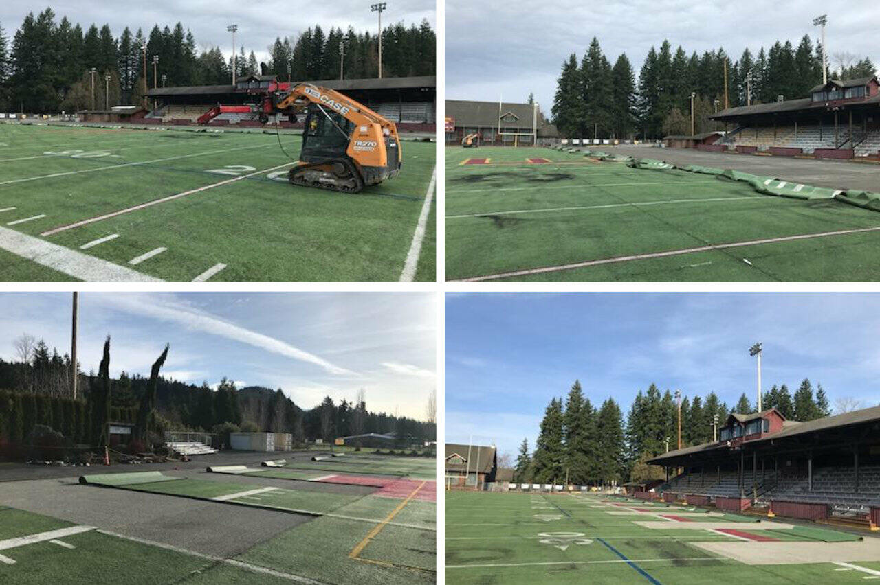 The school district has estimated replacing the turf on the football field will cost roughly $700,000. Contributed photo