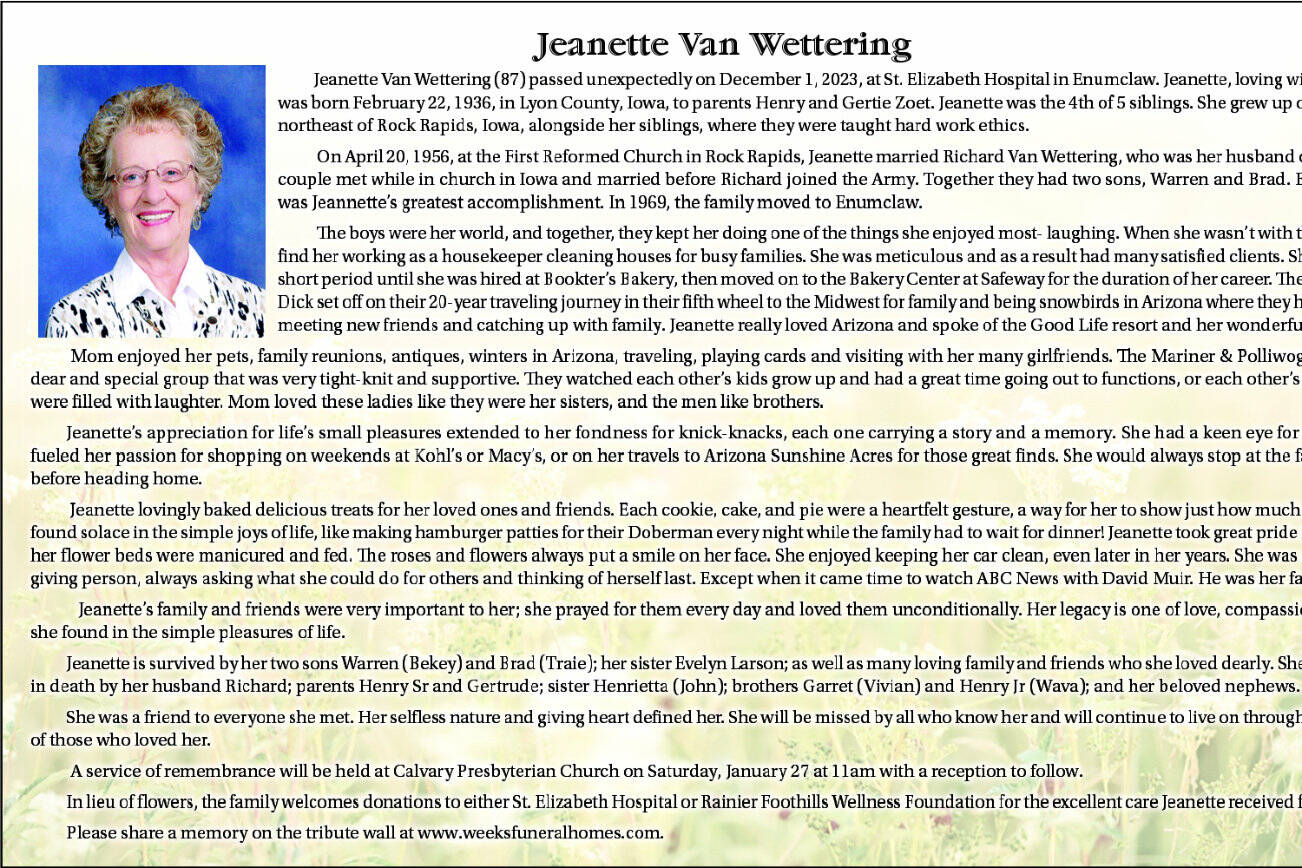 Jeanette Van Wettering