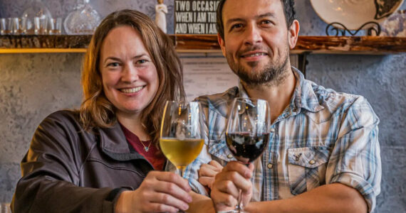 Contributed photo
Sandi and Salvador Moreno at Leony’s Cellars in downtown Enumclaw.
