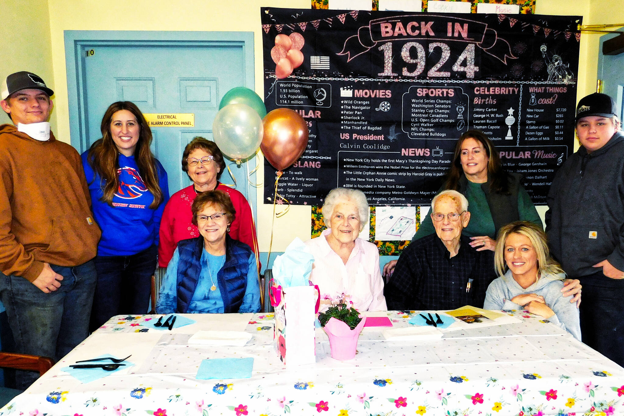 Teresa Connell, center, celebrated her 100th birthday earlier this month. Contributed photo