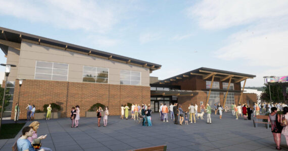 Image courtesy the city of Enumclaw
A rendering of what the Enumclaw Community Center could look like, though exact final designs won’t be finished unless a bond passes. There will be opportunities for community feedback on the design during upcoming open houses in March.